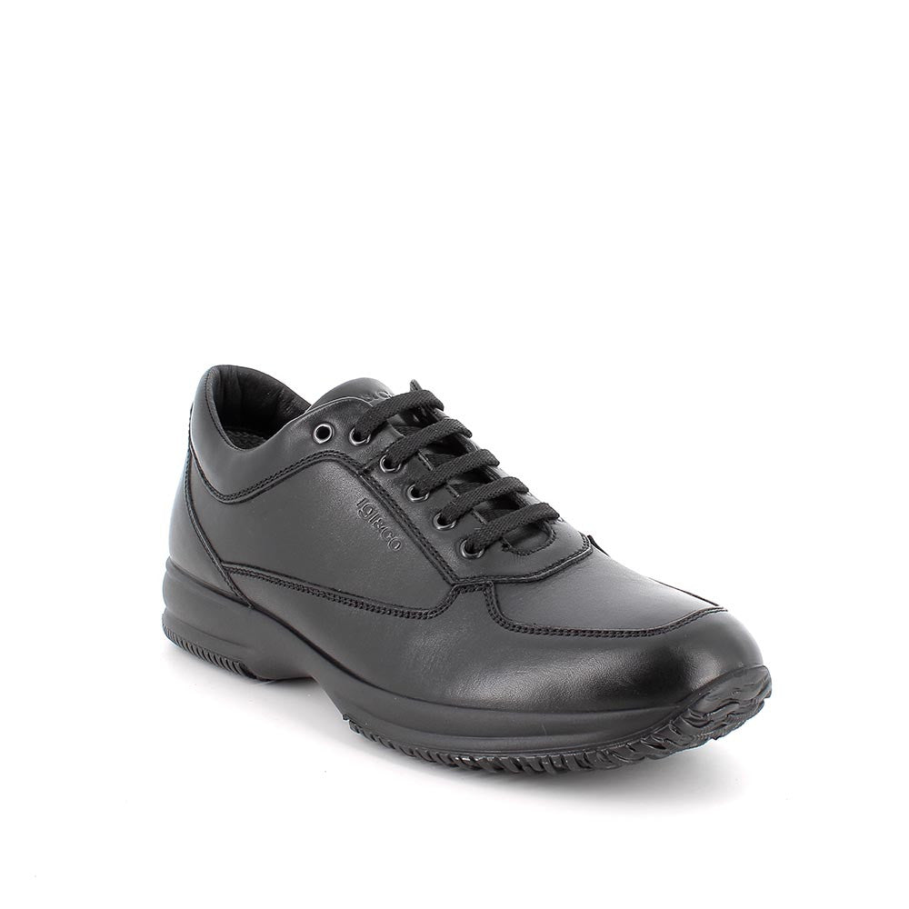 Sneakers IGI&CO scarpa sportiva/casual uomo MADE IN ITALY in pelle/vitello alfa nero
