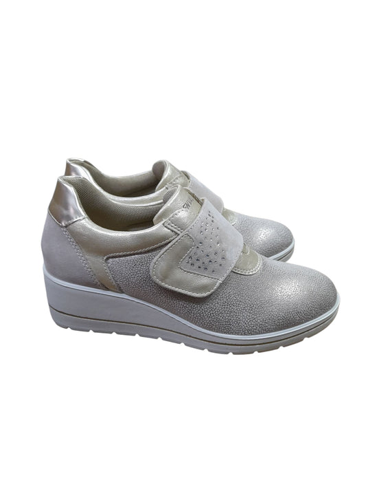Sneakers ENVAL SOFT scarpa confort MADE IN ITALY da donna in tessuto Flyknit beige