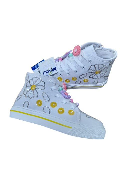 Scarpa PRIMIGI SPORT scarpa ginnastica bambina a colletto rialzato tela canvas bianco