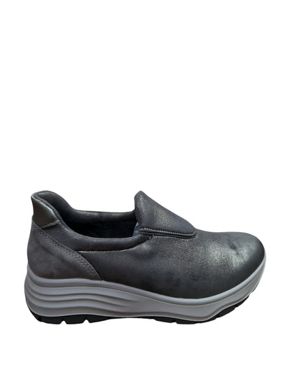 Mocassino ENVAL SOFT scarpa donna MADE IN ITALY in tessuto TEKFIT grigio laminato