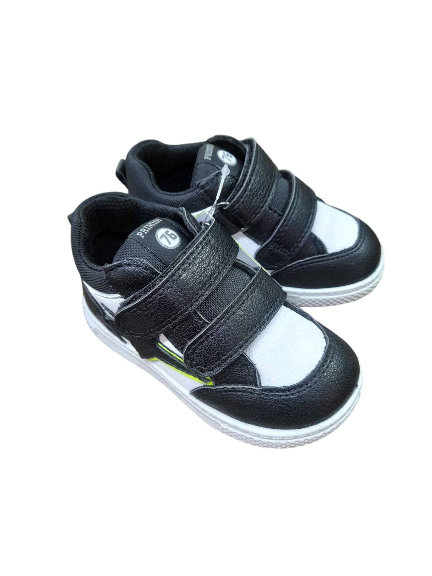 Sneaker PRIMIGI scarpa bambino Primi Passi in pelle bottolato nera e bianco