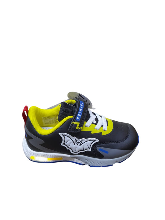 Scarpa PRIMIGI SPORT LIGHTS ginnastica bambino primi passi a luci bambino pelle nero