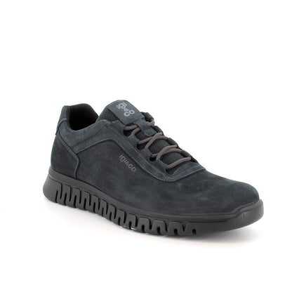 Scarpa uomo IGI&CO sneakers MADE IN ITALY in nabuk gum blu scuro