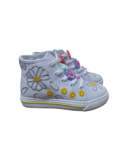 Scarpa PRIMIGI SPORT scarpa ginnastica bambina a colletto rialzato tela canvas bianco