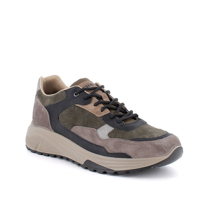 Scarpa uomo IGI&CO sneakers MADE IN ITALY in camoscio special fango e bosco