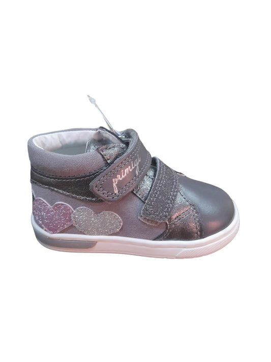 Sneakers PRIMIGI scarpa da bambina Primi Passsi in pelle e camoscio grigio