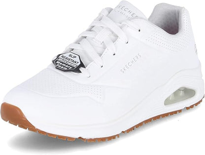 Sneakers SKECHERS UNO SR scarpa ginnastica da donna in pelle bianca