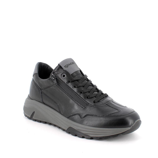 Sneakers IGI&CO scarpa sportiva da uomo MADE IN ITALY in pelle/vitello rag nero