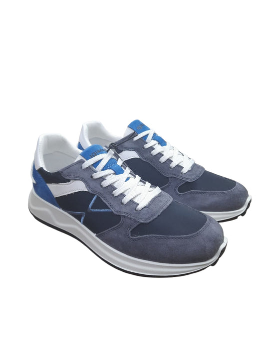 Sneakers IGI&CO scarpa sportiva uomo MADE IN ITALY in camoscio blu e tela jeans blu