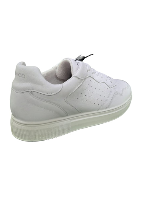 Sneakers IGI&CO scarpa sportiva MADE IN ITALY da uomo in pelle/fiore bottolato bianco