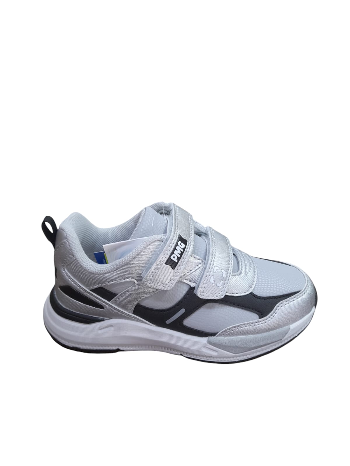 Sneaker PRIMIGI SPORT scarpa ginnastica da bambino in pelle e tela grigio e nero