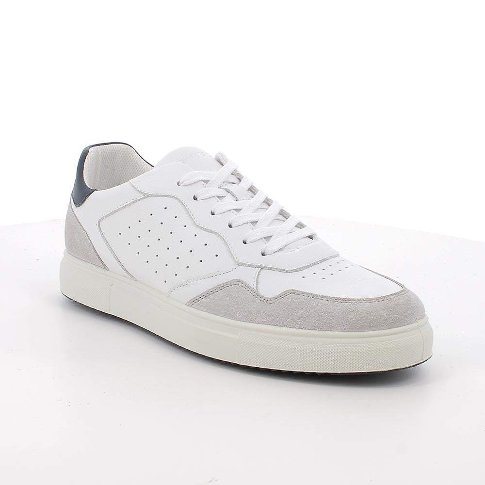 Sneakers IGI&CO scarpa sportiva uomo MADE IN ITALY in pelle fiore bottolato bianco