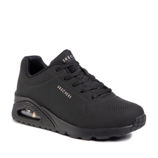 Sneakers SKECHERS UNO STAND On Air scarpa ginnastica da donna in pelle nera