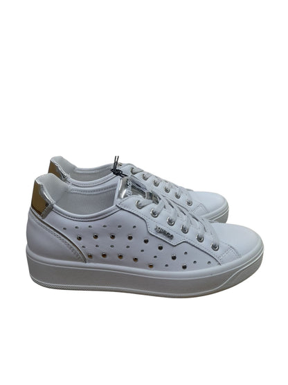 Sneakers IGI&CO scarpa sportiva donna MADE IN ITALY pelle/nappa soft bianco borchiata