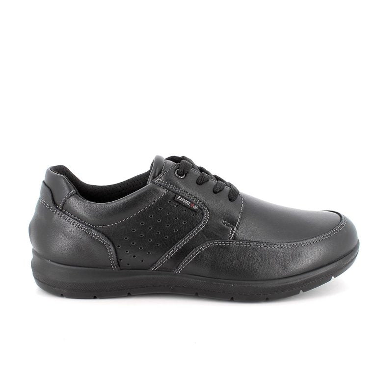 Scarpa stringata ENVAL SOFT linea confort uomo MADE IN ITALY in pelle/nappa soft nero