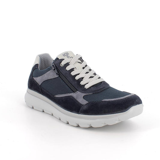 Sneakers IGI&CO scarpa sportiva uomo MADE IN ITALY camoscio special e rete blu notte