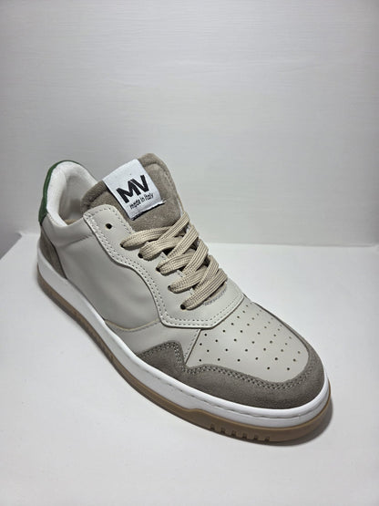 Sneakers uomo in pelle beige MVshoes calzature MADE IN ITALY
