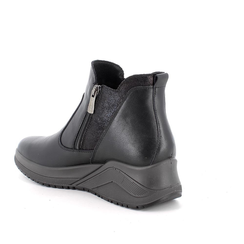Tronchetto IGI&CO scarpotto/stivaletto donna MADE IN ITALY pelle/nappa neraGORE-TEX