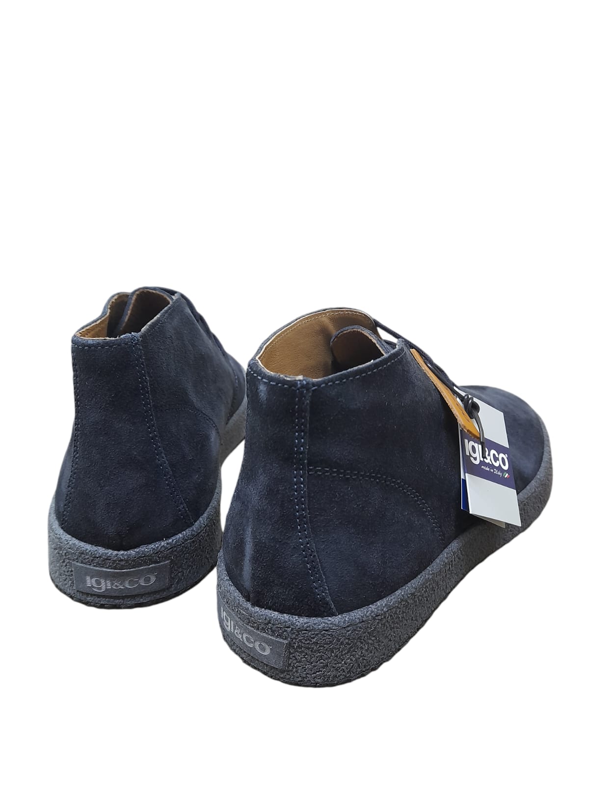 Polacchine IGI&CO scarpa da uomo casual MADE IN ITALY in camoscio special blu notte