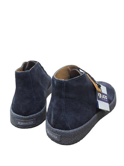 Polacchine IGI&CO scarpa da uomo casual MADE IN ITALY in camoscio special blu notte