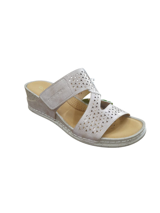Scalzato AMARPIES scarpa/sandalo donna in pelle laminato platino golden