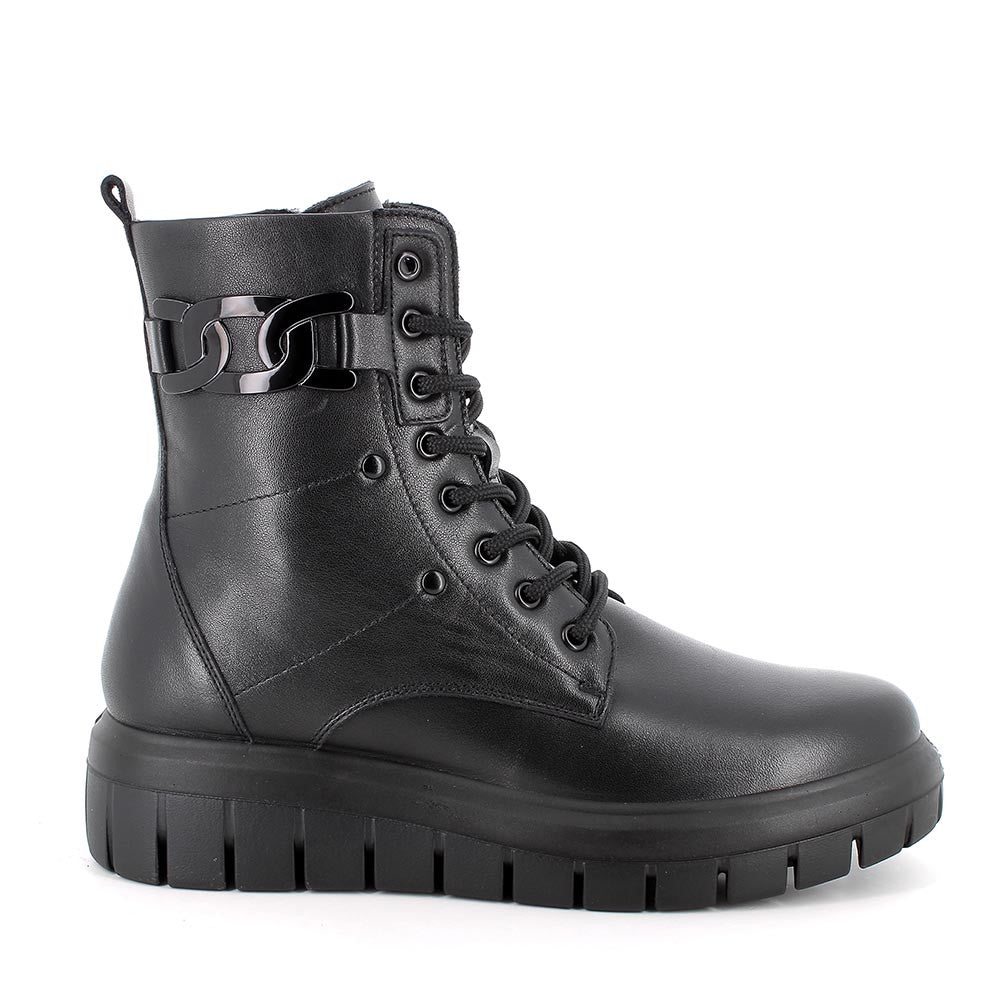 Tronchetto IGI&CO stivaletto donna MADE IN ITALY in pelle/nappa soft nero