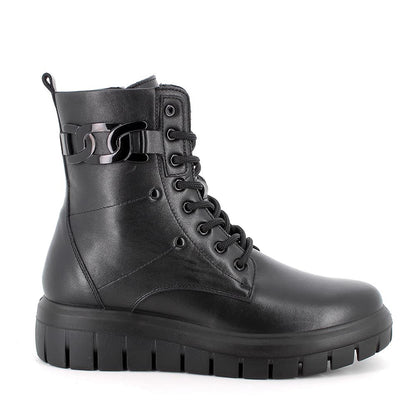 Tronchetto IGI&CO stivaletto donna MADE IN ITALY in pelle/nappa soft nero