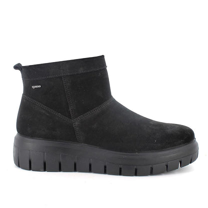 Tronchetto IGI&CO stivaletto donna MADE IN ITALY in camoscio super nero