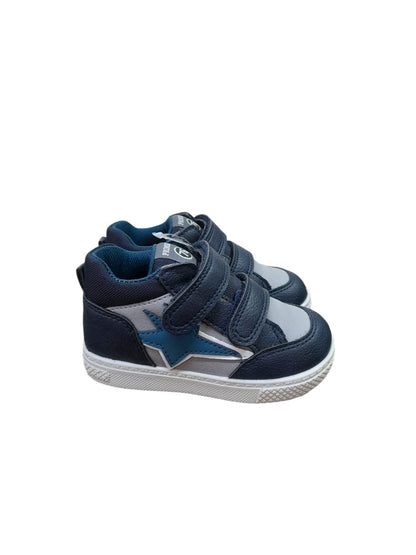 Sneaker PRIMIGI scarpa bambino Primi Passi in pelle bottolato blu e grigio