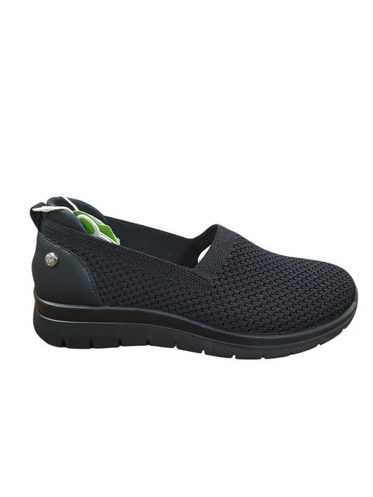Mocassino AMARPIES scarpa linea confort donna in tessuto tekfit elasticizzato nero