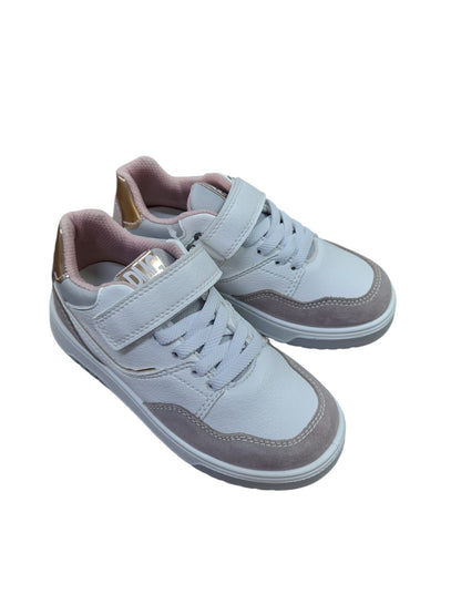Sneaker PRIMIGI SPORT scarpa ginnastica da bambina in pelle/nappa bottolato bianco