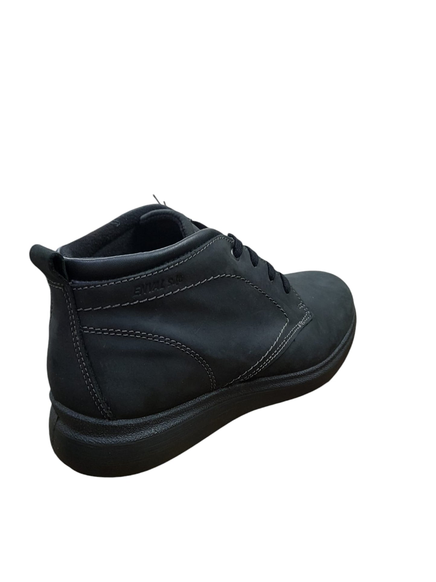 Polacchine ENVAL SOFT scarpa uomo MADE IN ITALY pelle/fiore cerato schiarito nero