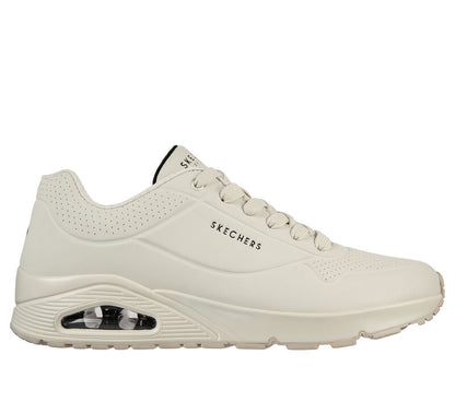 SKECHERS UNO STAND ON AIR scarpa running da uomo beige natural in pelle morbido