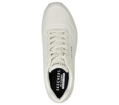 SKECHERS UNO STAND ON AIR scarpa running da uomo beige natural in pelle morbido