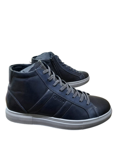 Sneaker IGI&CO scarpa uomo MADE IN ITALY pelle/vitello rag blu notte colletto alto