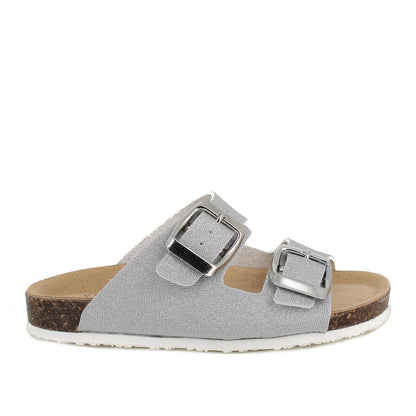 Scalzato PRIMIGI scarpa/sandalo da bambina in laminato luxor argento