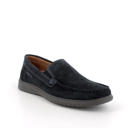 Mocassino ENVAL SOFT scarpa da uomo MADE IN ITALY in camoscio special blu scuro