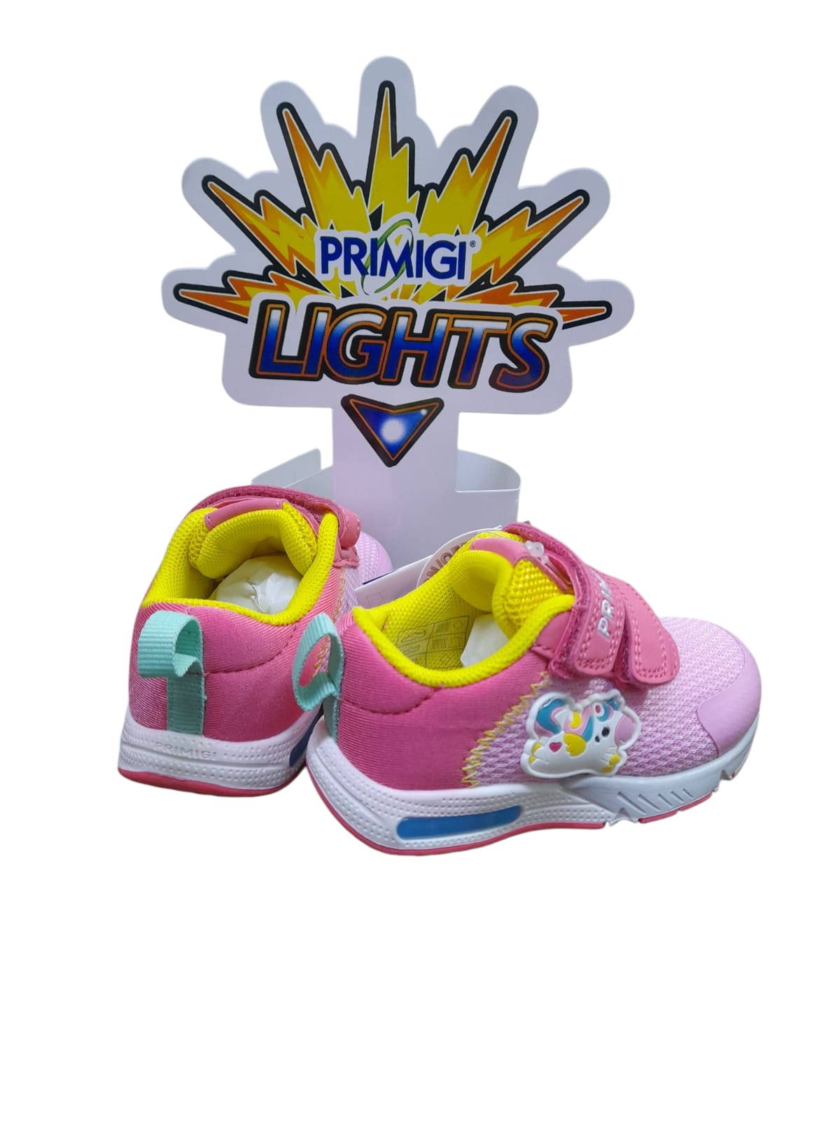 Scarpa PRIMIGI SPORT LIGHTS ginnastica bambina primi passi luci led pelle/rete rosa