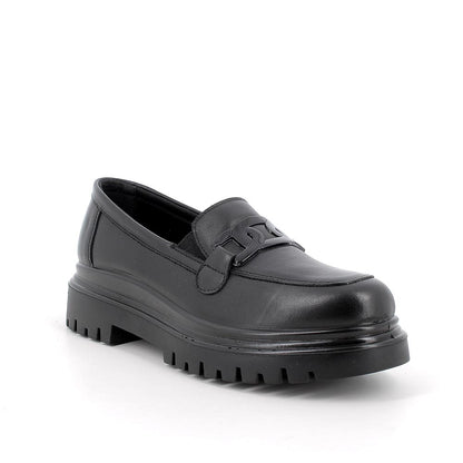 Mocassino IGI&CO scarpa donna casual MADE IN ITALY in pelle/nappa soft nero