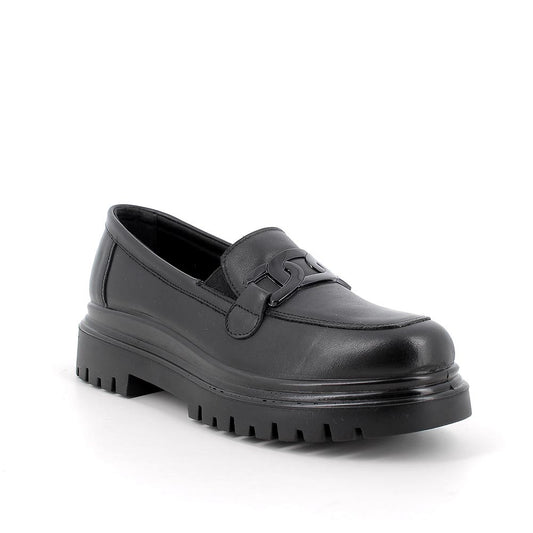 Mocassino IGI&CO scarpa donna casual MADE IN ITALY in pelle/nappa soft nero