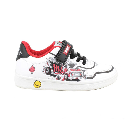 Sneakers PRIMIGI HOT WHEELS MATTEL scarpa ginnastica da bambino in pelle bianca