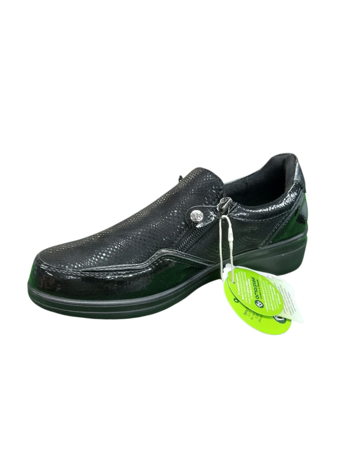 Sneaker AMARPIES scarpa linea confort donna in vernice e nabuk nero