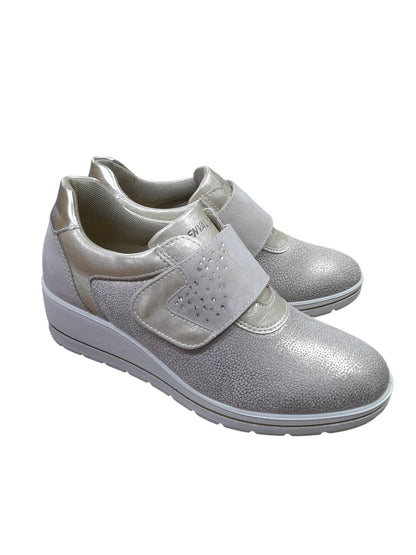 Sneakers ENVAL SOFT scarpa confort MADE IN ITALY da donna in tessuto Flyknit beige
