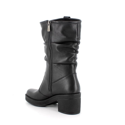Stivale IGI&CO scarpa da donna MADE IN ITALY in pelle/nappa soft stropicciato nero