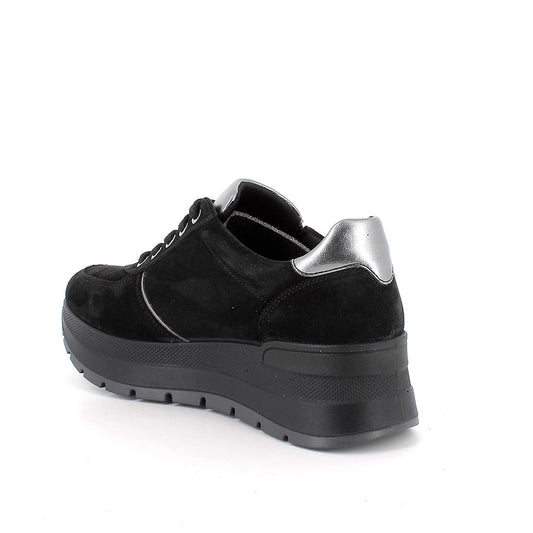 Sneakers IGI&CO scarpa sportiva da donna MADE IN ITALY in camoscio  nero