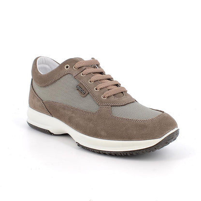 Scarpa IGI&CO Interactive uomo MADE IN ITALY in Camoscio e tessuto tortora
