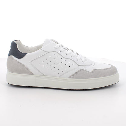 Sneakers IGI&CO scarpa sportiva uomo MADE IN ITALY in pelle fiore bottolato bianco