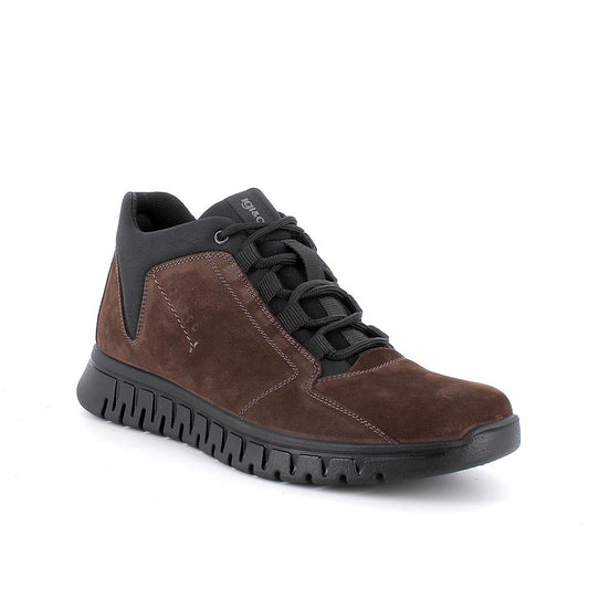 Polacchine IGI&CO scarpa da uomo MADE IN ITALY in nabuk gum caffè e memory foam
