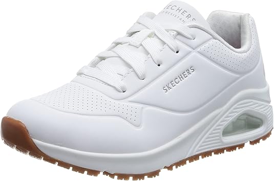Sneakers SKECHERS UNO SR scarpa ginnastica da donna in pelle bianca