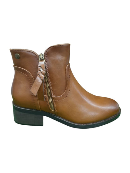 Tronchetto AMARPIES stivaletto linea confort donna in pelle color cuoio spazzolato
